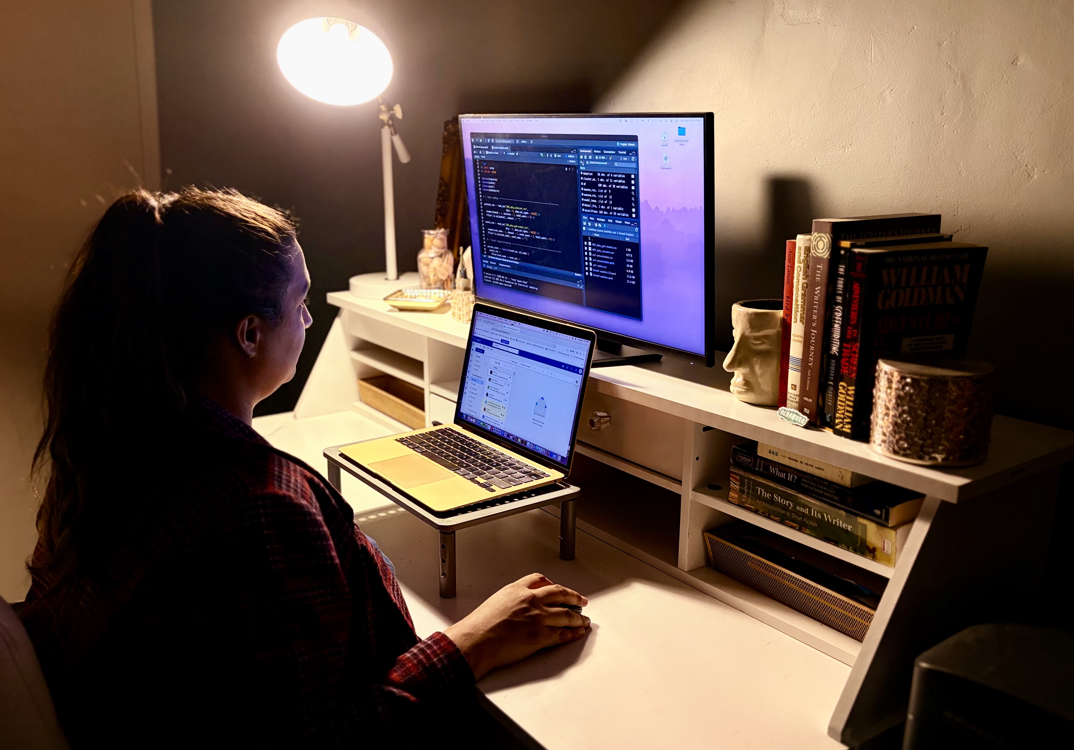 Woman at desk hero image
